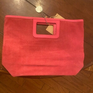 Pink Suede Tote Bag